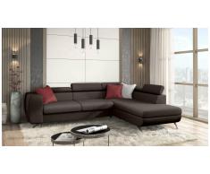 JUSTyou Corina Canapé d'angle Marron Velours