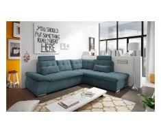 JUSTyou Louisiana Canapé d'angle Bleu