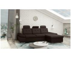 JUSTyou Carlota Canapé d'angle Marron Tissu structuré