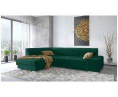 JUSTyou Panaro Canapé d'angle Vert Velours