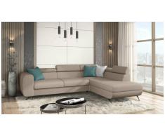 JUSTyou Corina Canapé d'angle Marron Tissu structuré