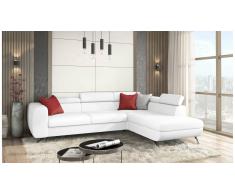 JUSTyou Corina Canapé d'angle Blanc Cuir synthétique