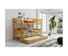 JUSTyou Kera+lit supplémentaire Lit Aulne Anthracite