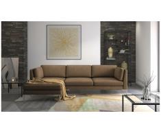 JUSTyou Siri Canapé d'angle Marron Tissu structuré