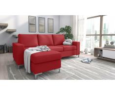 JUSTyou Eli Canapé d'angle Rouge Cuir synthétique