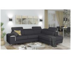 JUSTyou Caio Canapé d'angle Gris Tissu structuré