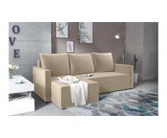 JUSTyou Tanita Canape d'angle Beige Velours