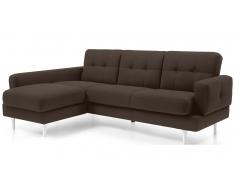 JUSTyou Chayma Canapé d'angle Velours Marron