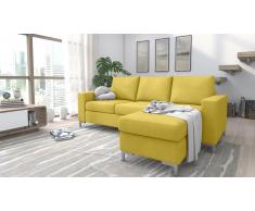 JUSTyou Eli Canapé d'angle Jaune Velours