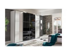 JUSTyou Telde Armoire a portes coulissantes Blanc Noir