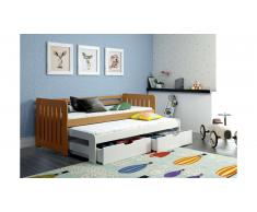 JUSTyou Briko Lit fonctionnel Aulne Blanc 90x188 cm