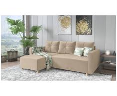 JUSTyou Livenza Canapé d'angle Beige Velours