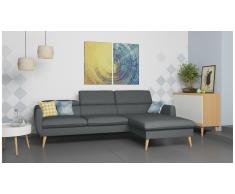 JUSTyou Nuno Canapé d'angle Gris Cuir synthétique