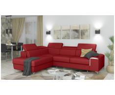 JUSTyou Caio Canapé d'angle Rouge Cuir synthétique