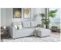 JUSTyou Livenza Canapé d'angle Gris Tissu structure