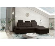 JUSTyou Carlota Canapé d'angle Marron Velours