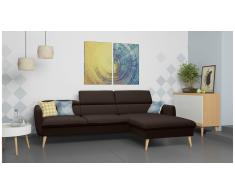 JUSTyou Nuno Canapé d'angle Marron Tissu structuré