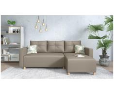 JUSTyou Lamone Canapé d'angle Marron Cuir synthetique