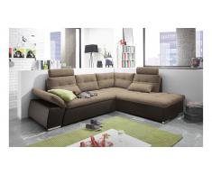 JUSTyou Missouri Canapé d'angle Marron