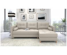 JUSTyou Nana Canape d'angle Beige Tissu structure