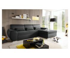 JUSTyou Alaska Canapé d'angle Noir Anthracite