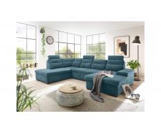 JUSTyou Santa Clarita Canapé panoramique Bleu