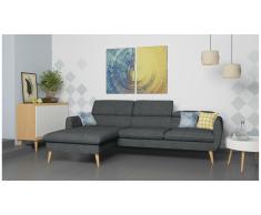 JUSTyou Nuno Canapé d'angle Gris Velours