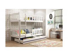 JUSTyou Frank Lit superposé Blanc Anthracite
