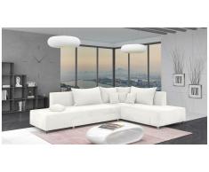 JUSTyou Livia Canapé d'angle Blanc Velours