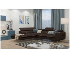 JUSTyou Diogo Canapé d'angle Marron Tissu structuré