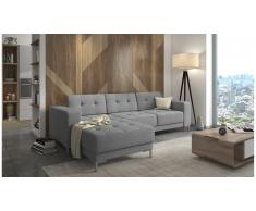 JUSTyou Tiril Canapé d'angle Gris Tissu structuré