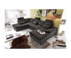 JUSTyou Mississippi Canapé d'angle Gris Marron