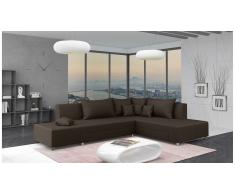 JUSTyou Livia Canapé d'angle Marron Velours