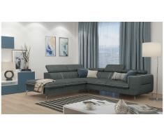 JUSTyou Diogo Canapé d'angle Gris Velours