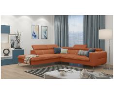 JUSTyou Diogo Canapé d'angle Orange Velours