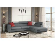 JUSTyou Corina Canapé d'angle Gris Cuir synthétique