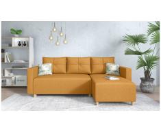 JUSTyou Lamone Canapé d'angle Jaune Tissu structure