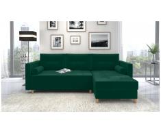 JUSTyou Nana Canape d'angle Vert Velours