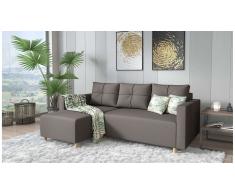 JUSTyou Livenza Canapé d'angle Gris Tissu structure