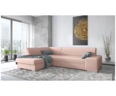 JUSTyou Panaro Canapé d'angle Rose Tissu structure