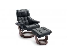 JUSTyou Carnegie XXL Fauteuil Noir Noyer