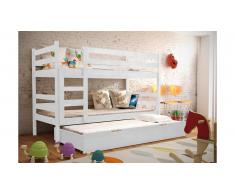 JUSTyou Nemo Lit superposé Blanc 80x185 cm