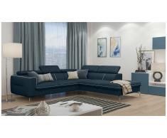JUSTyou Diogo Canapé d'angle Bleu Cuir synthétique