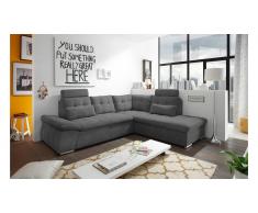 JUSTyou Louisiana Canapé d'angle Gris