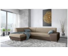 JUSTyou Panaro Canapé d'angle Marron Cuir synthetique