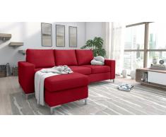 JUSTyou Eli Canapé d'angle Rouge Velours