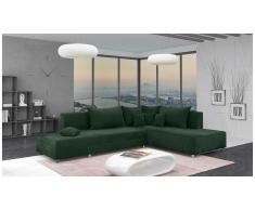 JUSTyou Livia Canapé d'angle Vert Velours