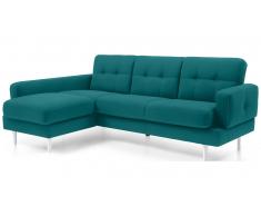 JUSTyou Chayma Canapé d'angle Velours Turquoise