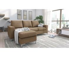 JUSTyou Eli Canapé d'angle Marron Tissu structuré