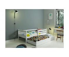 JUSTyou Jan+lit supplémentaire Lit fonctionnel Blanc